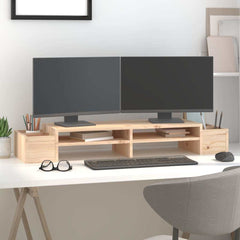 vidaXL Monitor Stand 100x27.5x15 cm Solid Wood Pine 3