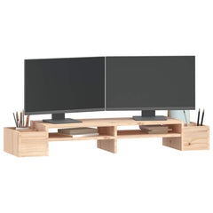 vidaXL Monitor Stand 100x27.5x15 cm Solid Wood Pine 4