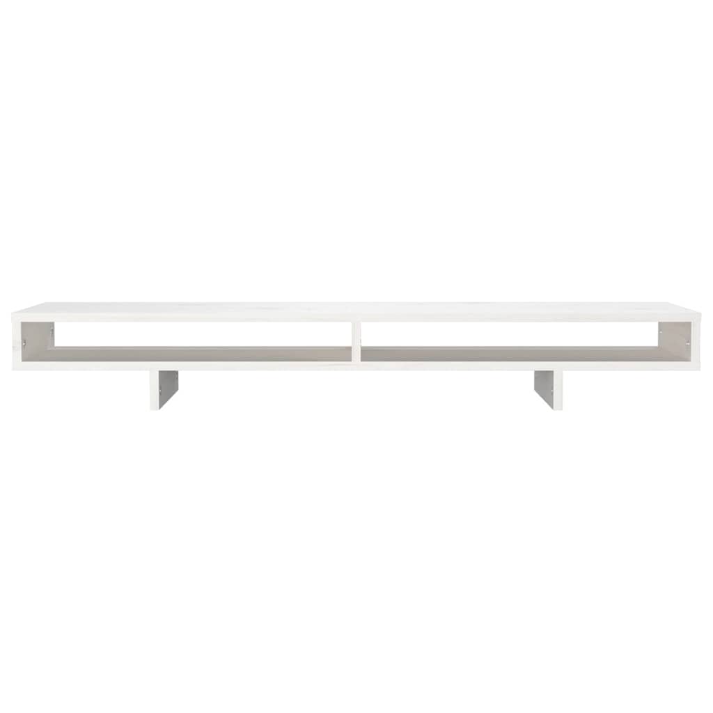 vidaXL Monitor Stand White 100x27x14 cm Solid Wood Pine 5
