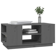 vidaXL Coffee Table | Grey | Solid Pine Wood | 90 x 49 x 40.5 cm | Coffee Table 4