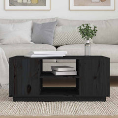 vidaXL Coffee Table | Black | Solid pinewood | Medium | Coffee Table 3
