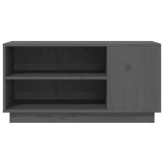 vidaXL TV Cabinet Grey 80x35x40.5 cm Solid Wood Pine 5