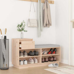 vidaXL Shoe Cabinet | Untreated Natural Wood | Solid pine wood | Medium 3