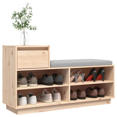 vidaXL Shoe Cabinet | Untreated Natural Wood | Solid pine wood | Medium 4