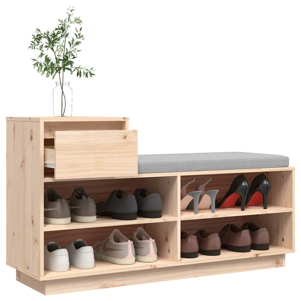 vidaXL Shoe Cabinet | Untreated Natural Wood | Solid pine wood | Medium 5