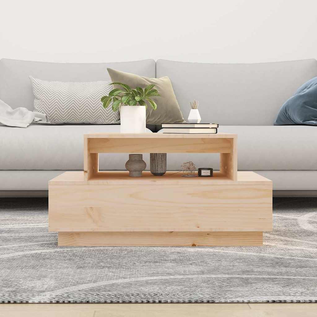 vidaXL Coffee Table | Natural Pine | Solid Pine Wood | Medium | Coffee Table 3