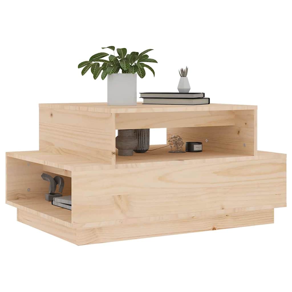 vidaXL Coffee Table | Natural Pine | Solid Pine Wood | Medium | Coffee Table 4