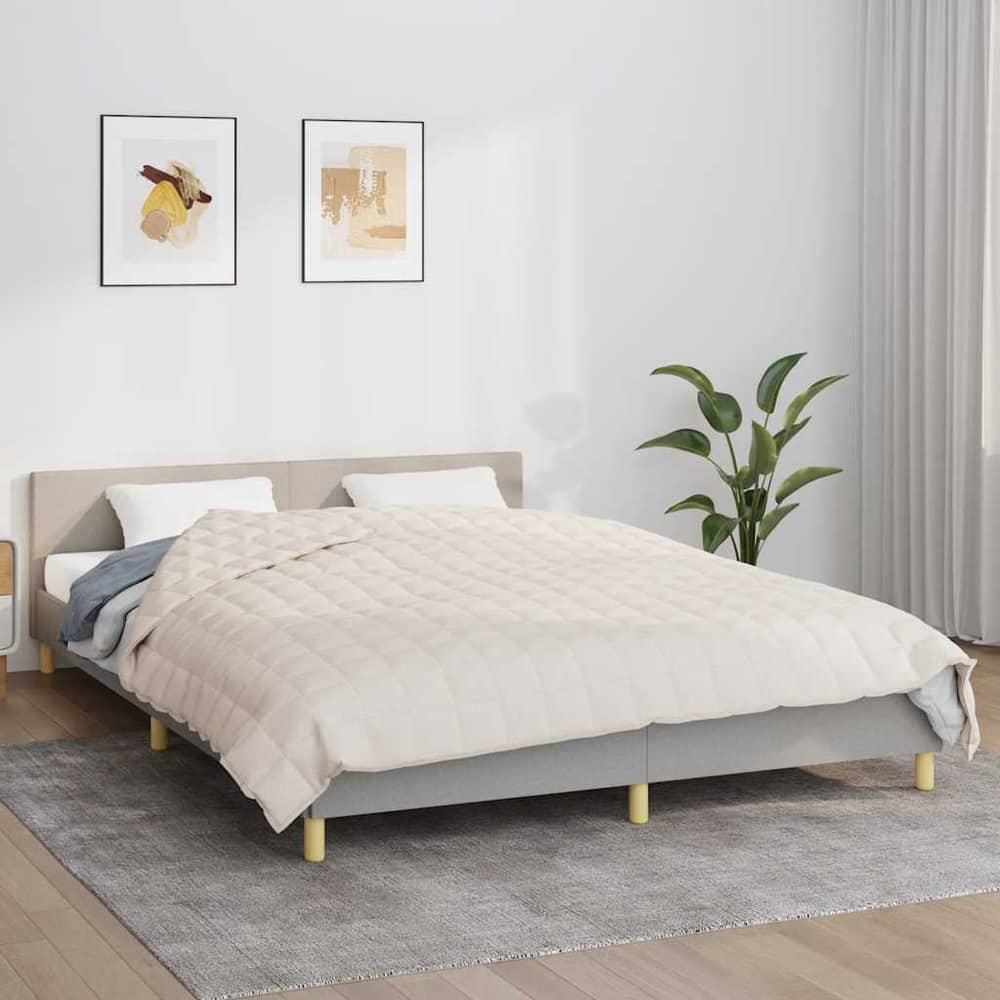 Weighted Blanket Light Fabric Cream 9 kg 200 cm 200 cm