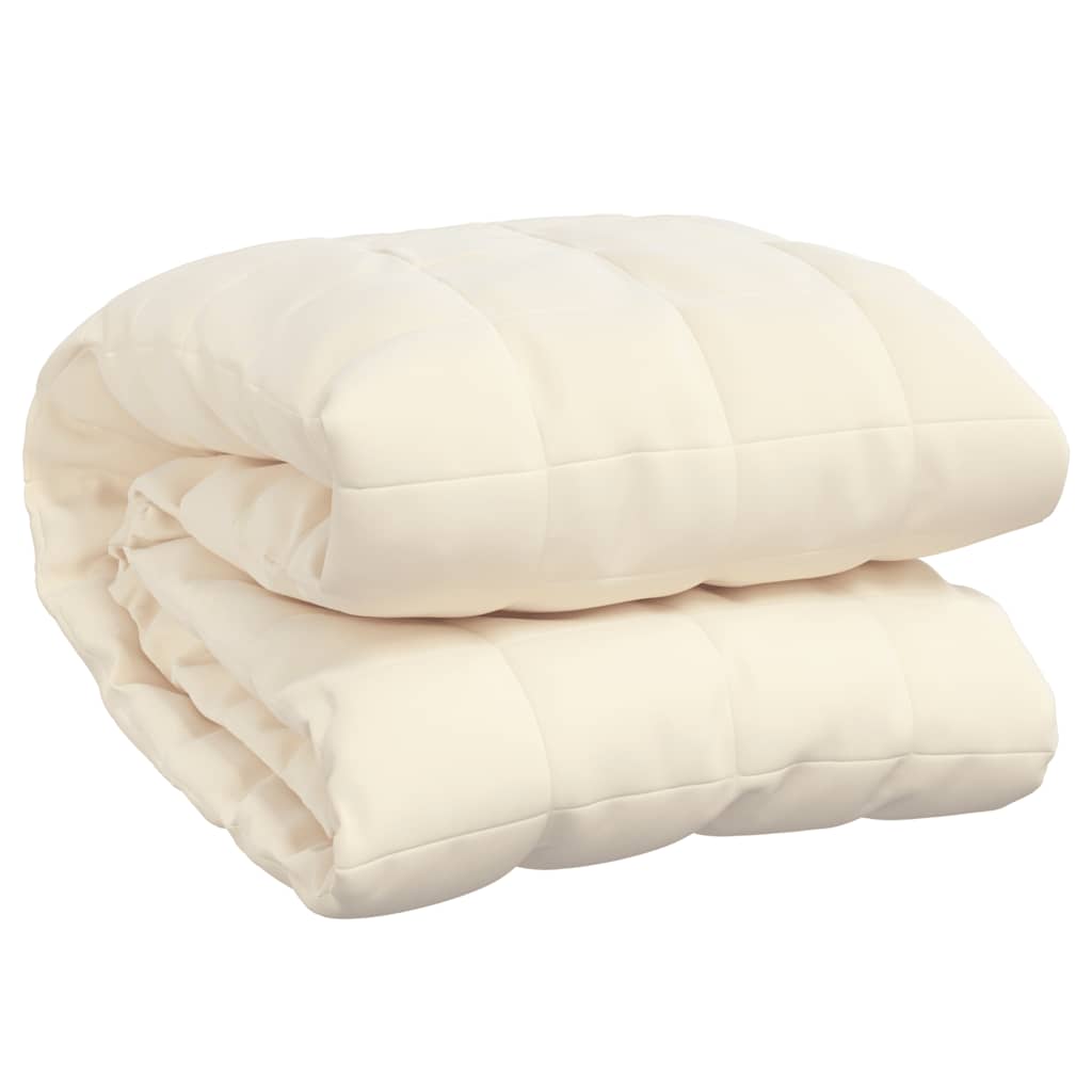 vidaXL Weighted Blanket Light Cream 220x235 cm King 11 kg Fabric 2