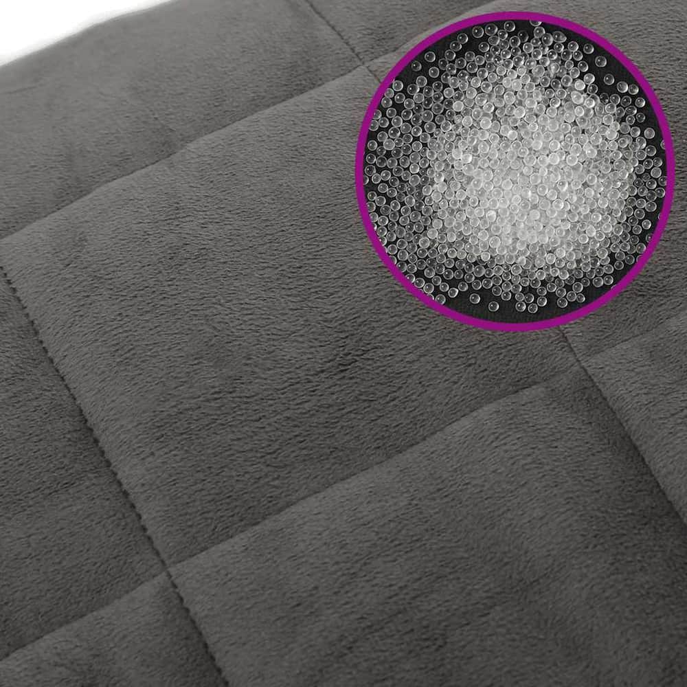 Weighted Blanket with Cover Fabric Grey Length 220 cm 155 cm 7 kg