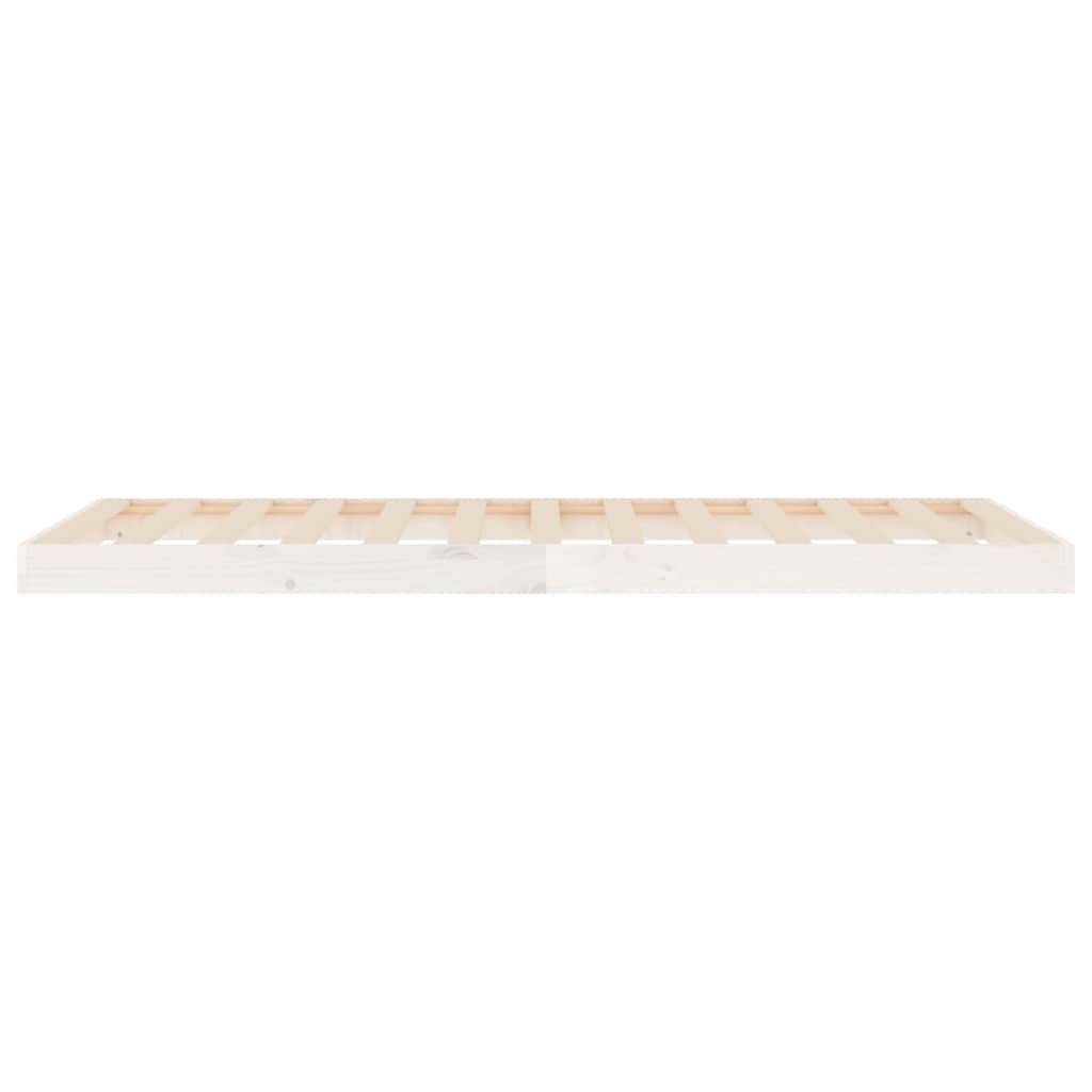 vidaXL Bed Frame without Mattress White 90x190 cm Single Single Solid Wood Pine 6