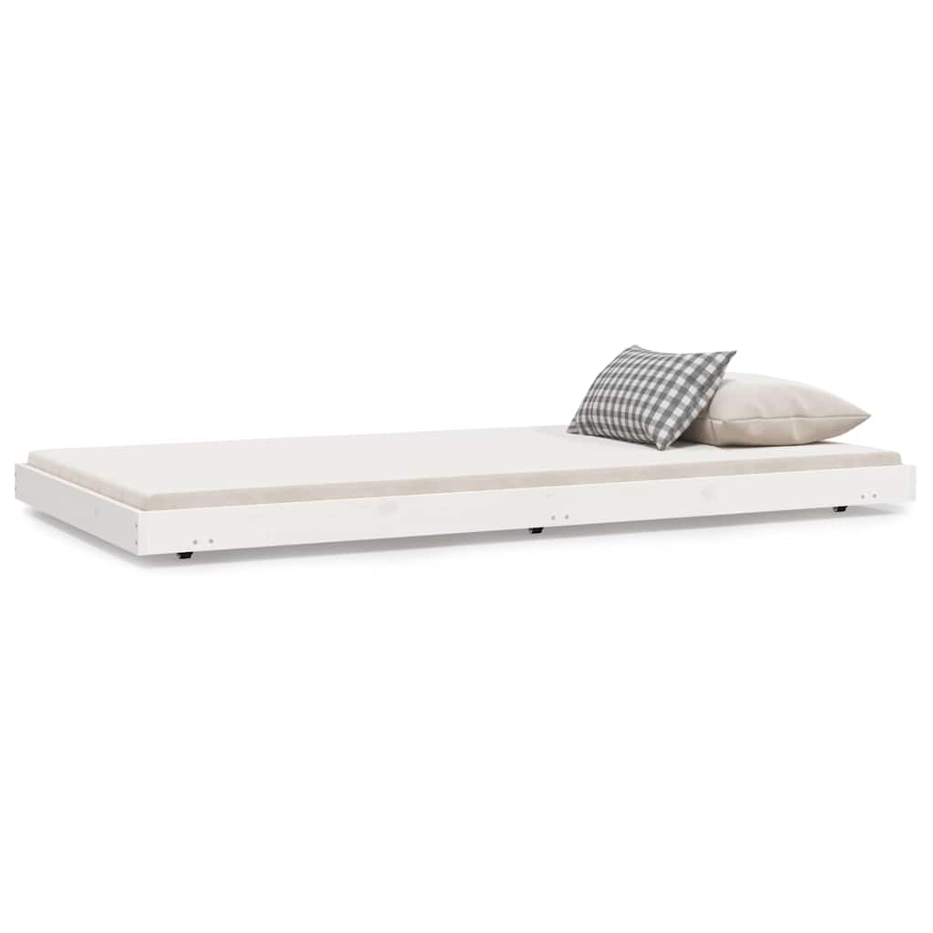 vidaXL Bed Frame without Mattress White 100x200 cm Solid Wood Pine 2