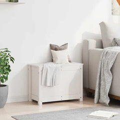 vidaXL Storage Box White 60x32x45.5 cm Solid Wood Pine 3