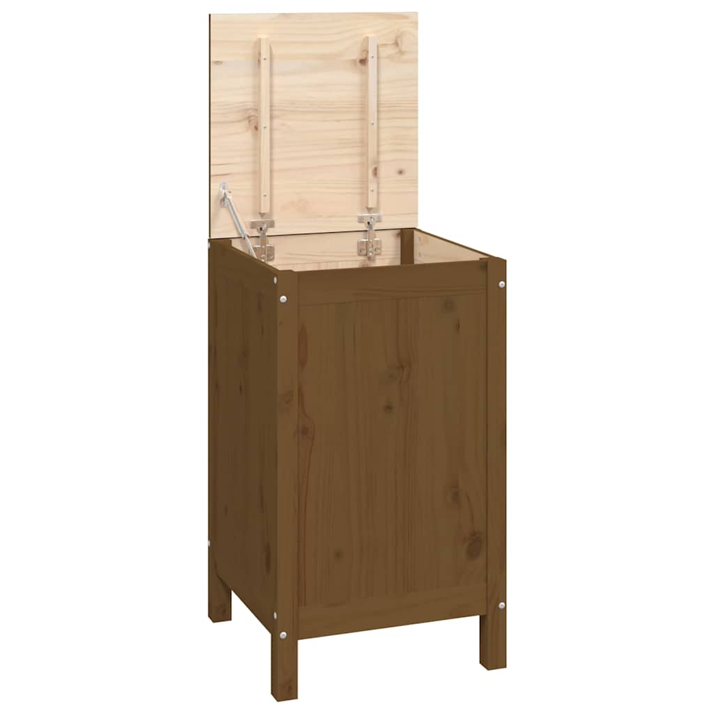 vidaXL Laundry Box Honey Brown 44x44x76 cm Solid Wood Pine 2