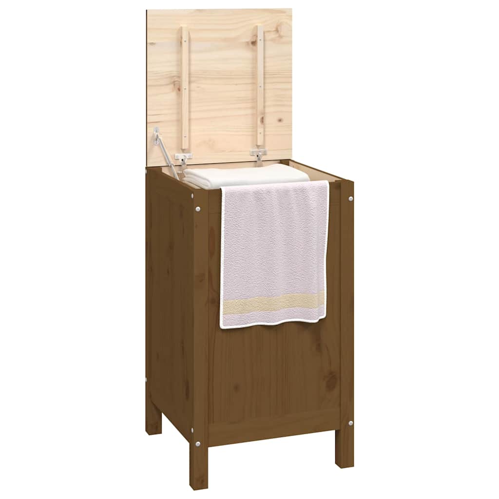 vidaXL Laundry Box Honey Brown 44x44x76 cm Solid Wood Pine 4