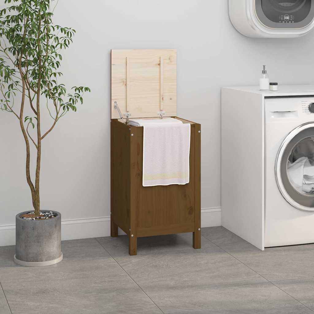vidaXL Laundry Box Honey Brown 44x44x76 cm Solid Wood Pine 1