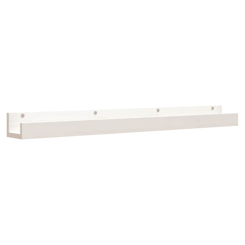 vidaXL Wall Shelves 2 pcs White 110x12x9 cm Solid Wood Pine 3