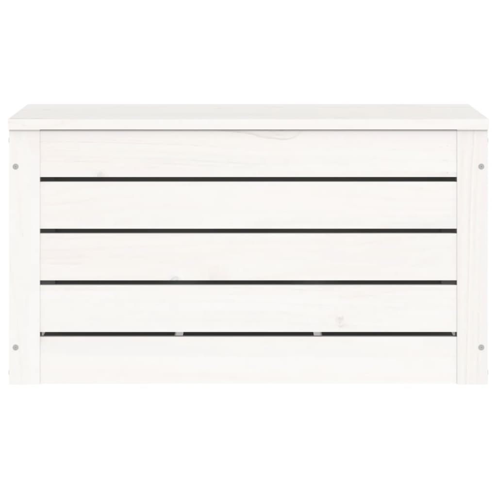vidaXL Storage Box White 59,5x36,5x33 cm Solid Wood Pine 5