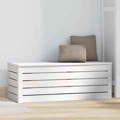vidaXL Storage Box White 89x36,5x33 cm Solid Wood Pine 3