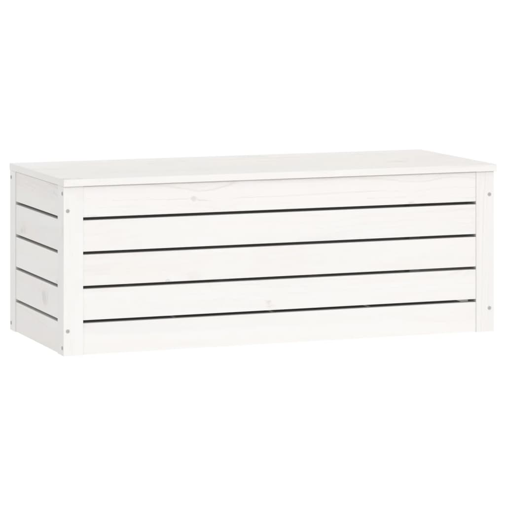 vidaXL Storage Box White 89x36,5x33 cm Solid Wood Pine 4