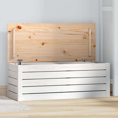 Storage Box Solid Wood Pine in White