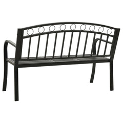 vidaXL Garden Bench with Table Black 120 cm Steel 5