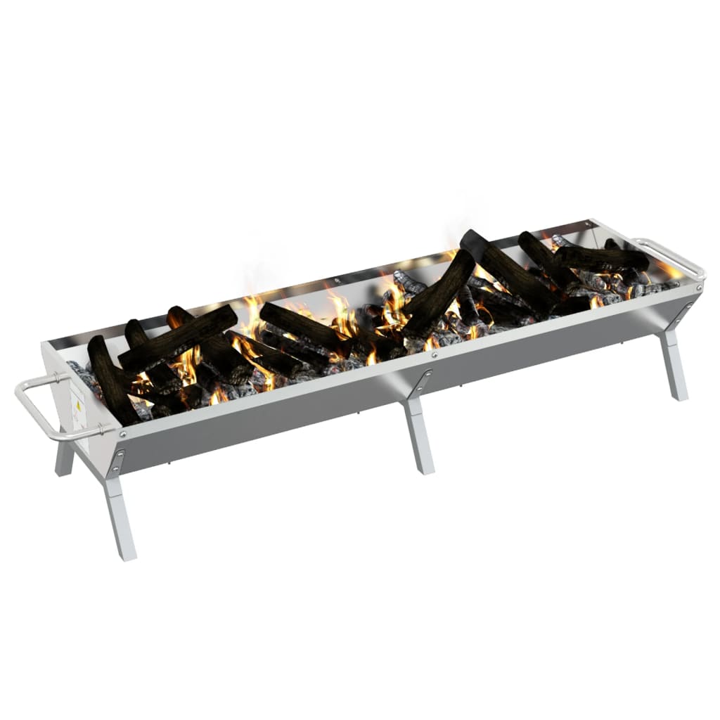 BBQ Tray Silver Stainless Steel 158 cm 31 cm