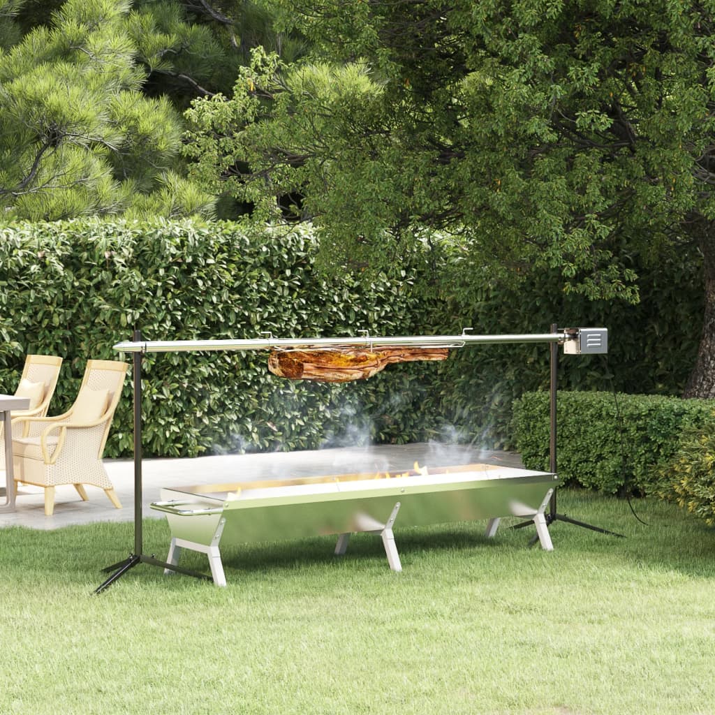 BBQ Tray Silver Stainless Steel 158 cm 31 cm