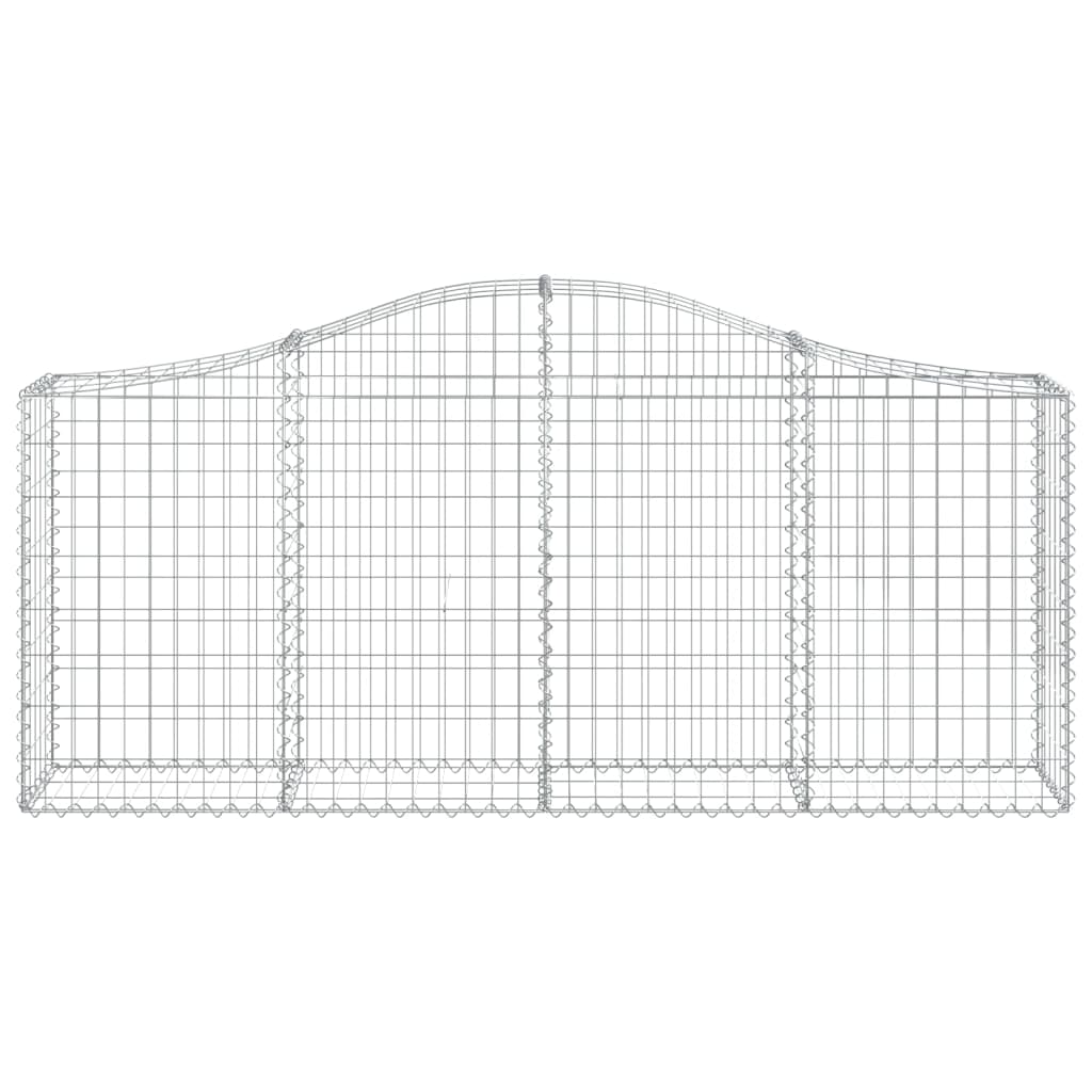 vidaXL Arched Gabion Basket 200x30x80/100 cm Galvanised Iron 3