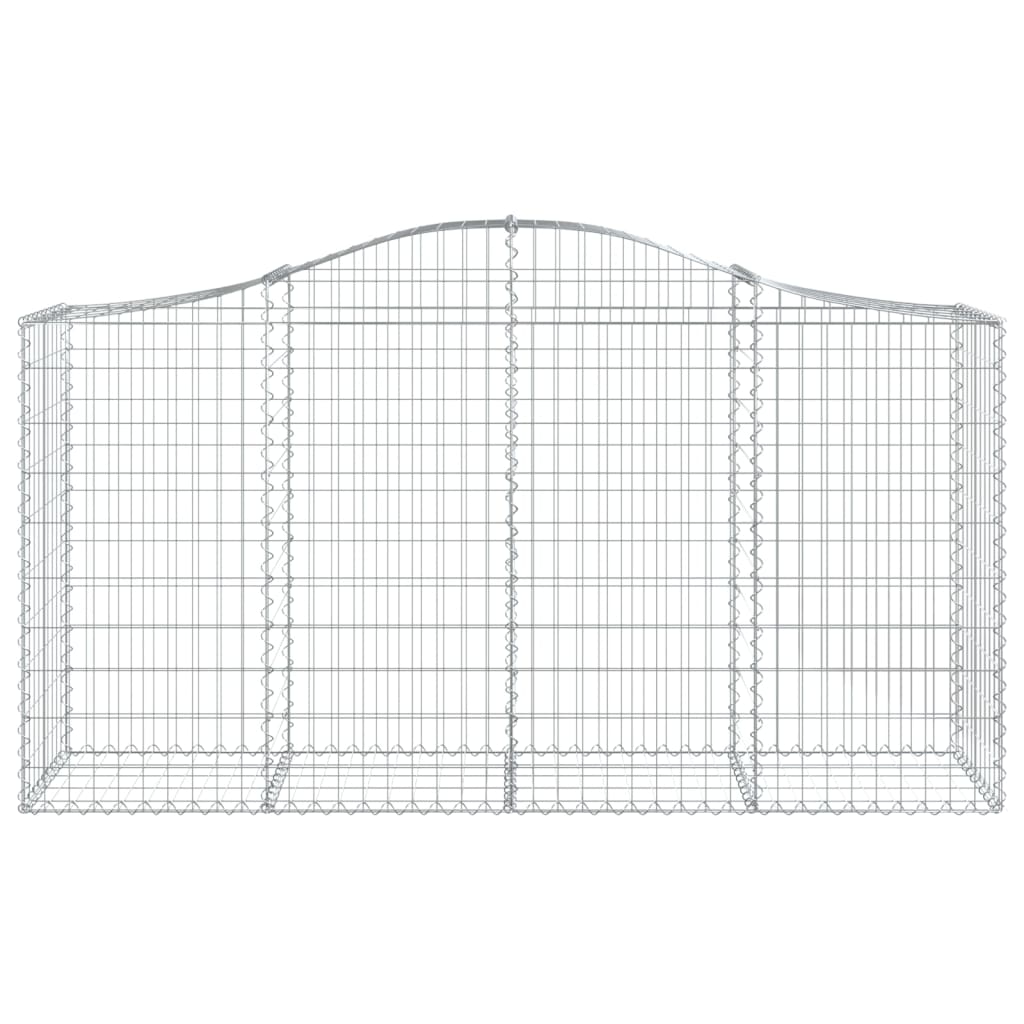 vidaXL Arched Gabion Basket 200x50x100/120 cm Galvanised Iron 3