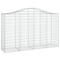 vidaXL Arched Gabion Basket 200x50x120/140 cm Galvanised Iron 2