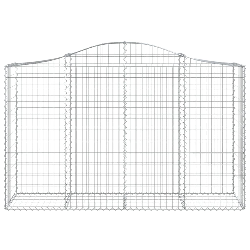 vidaXL Arched Gabion Basket 200x50x120/140 cm Galvanised Iron 3