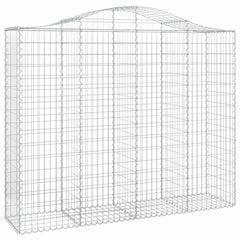 vidaXL Arched Gabion Basket 200x50x160/180 cm Galvanised Iron 2