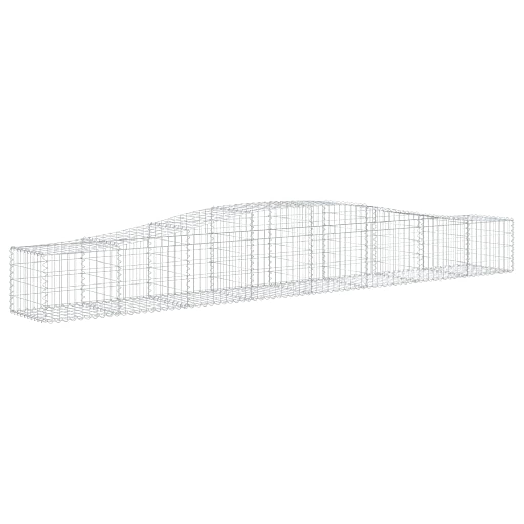 vidaXL Arched Gabion Basket 400x50x40/60 cm Galvanised Iron 2