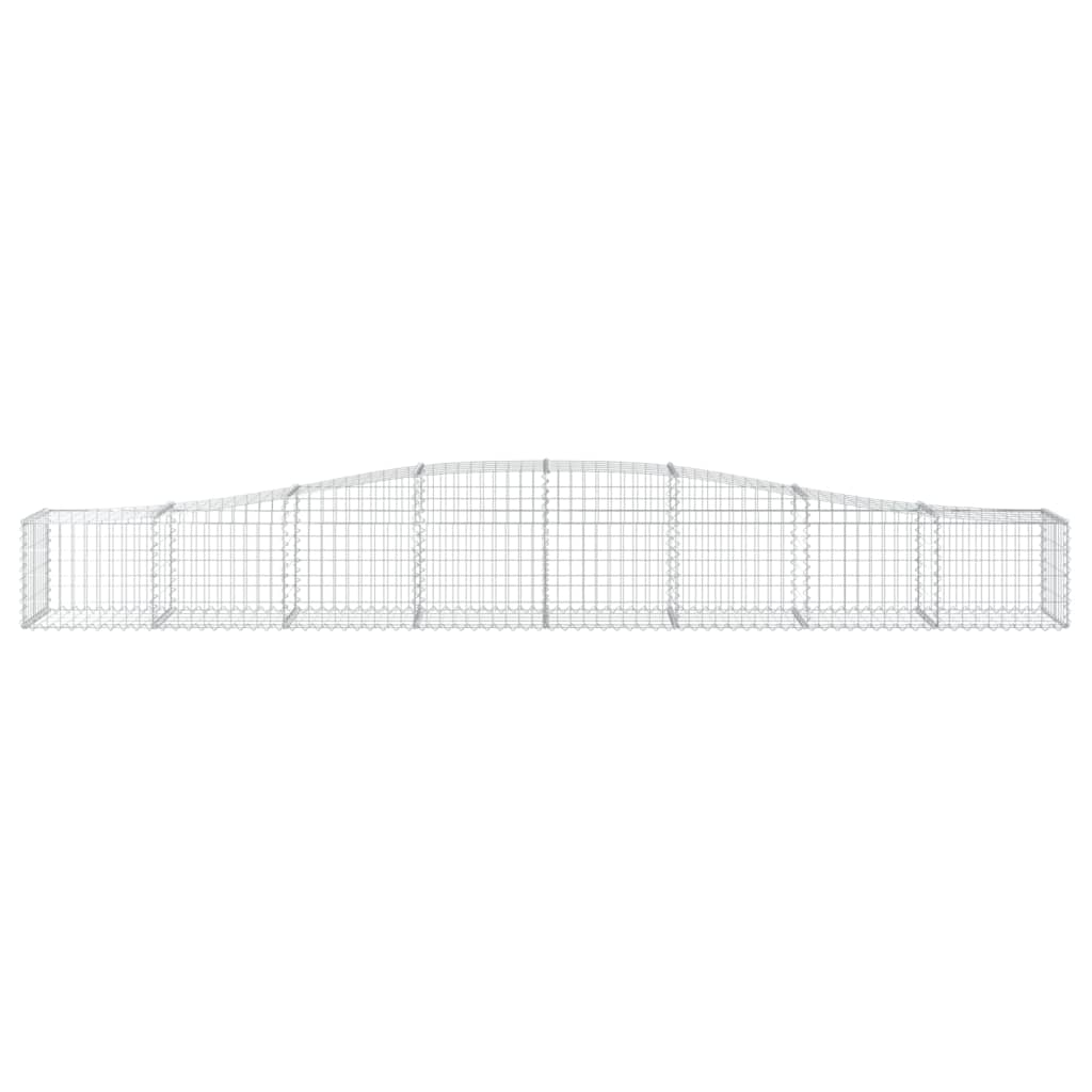vidaXL Arched Gabion Basket 400x50x40/60 cm Galvanised Iron 3