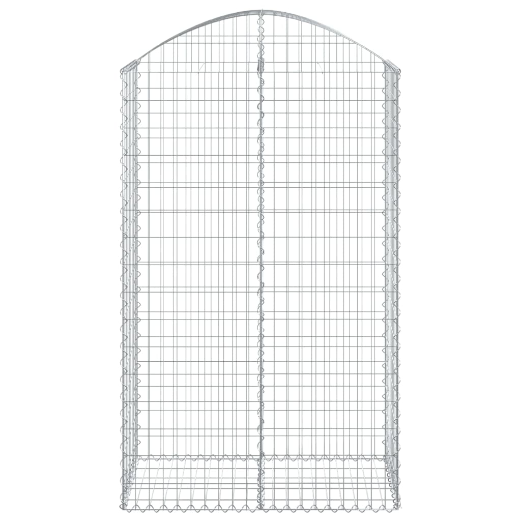 vidaXL Arched Gabion Basket 100x50x160/180 cm Galvanised Iron 3