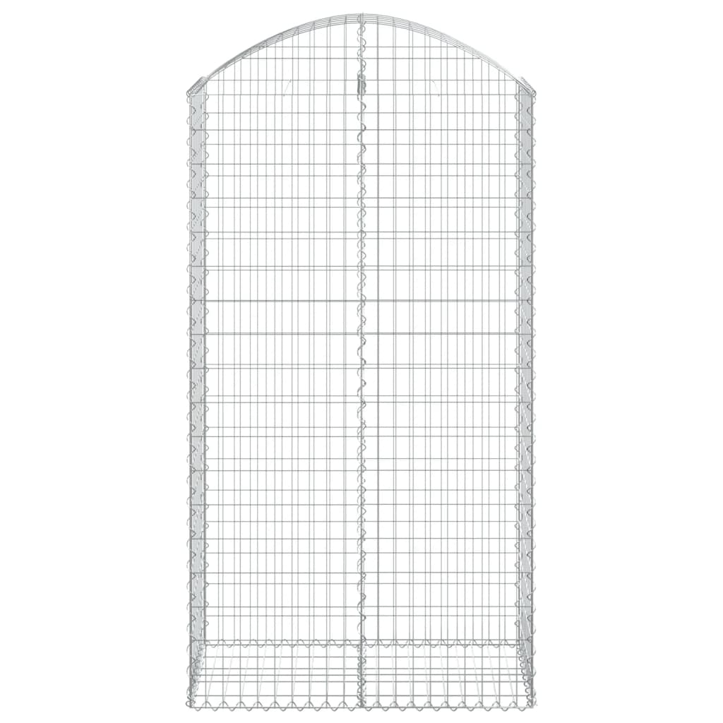 vidaXL Arched Gabion Basket 100x50x180/200 cm Galvanised Iron 3