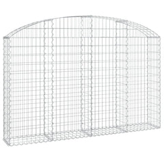 vidaXL Arched Gabion Basket 200x30x120/140 cm Galvanised Iron 2