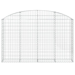 vidaXL Arched Gabion Basket 200x30x120/140 cm Galvanised Iron 3