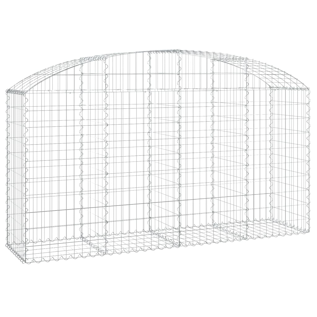 vidaXL Arched Gabion Basket 200x50x100/120 cm Galvanised Iron 2