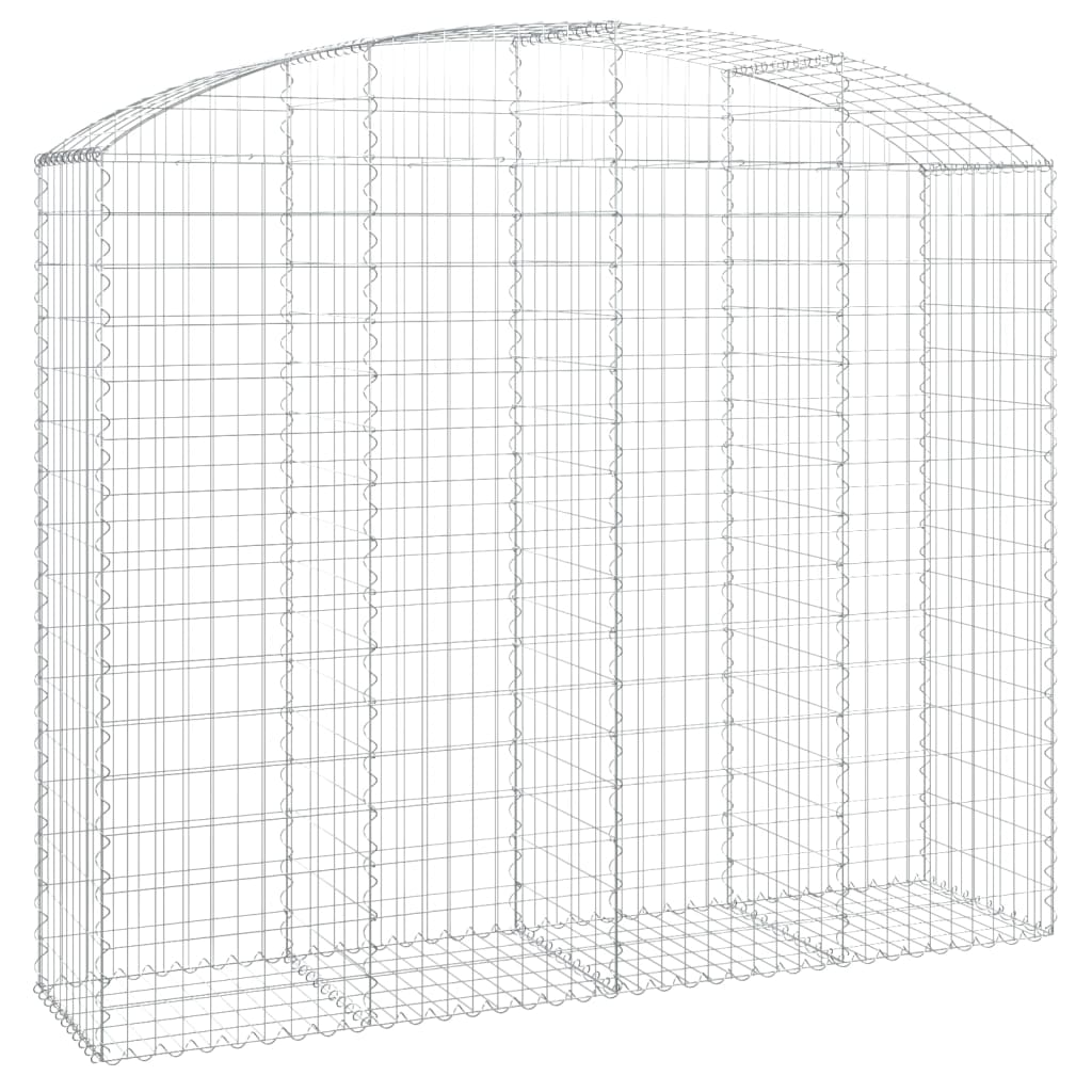 vidaXL Arched Gabion Basket 200x50x160/180 cm Galvanised Iron 2