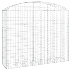 vidaXL Arched Gabion Basket 200x50x160/180 cm Galvanised Iron 2