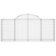 vidaXL Arched Gabion Basket 200x30x80/100 cm Galvanised Iron 3