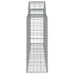 vidaXL Arched Gabion Basket 200x30x80/100 cm Galvanised Iron 4