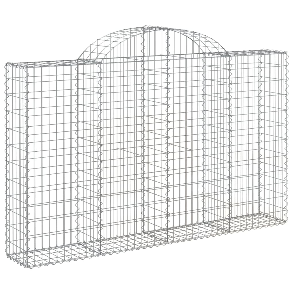 vidaXL Arched Gabion Basket 200x30x120/140 cm Galvanised Iron 2