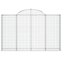 vidaXL Arched Gabion Basket 200x30x120/140 cm Galvanised Iron 3
