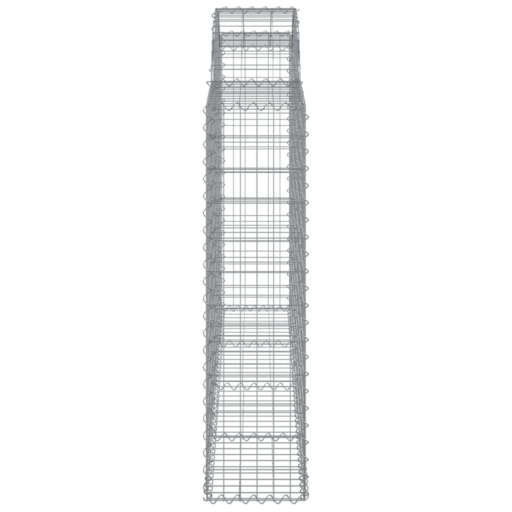 vidaXL Arched Gabion Basket 200x30x120/140 cm Galvanised Iron 4