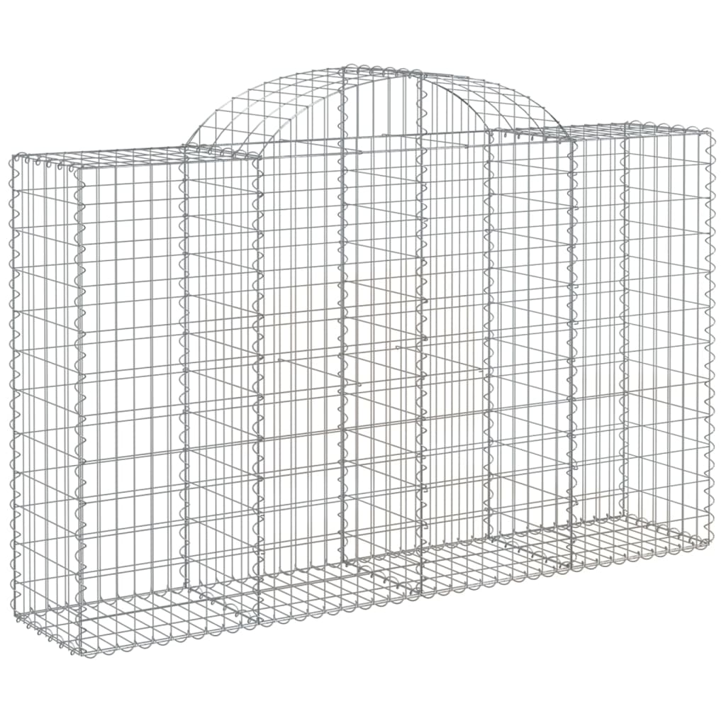 vidaXL Arched Gabion Basket 200x50x120/140 cm Galvanised Iron 2