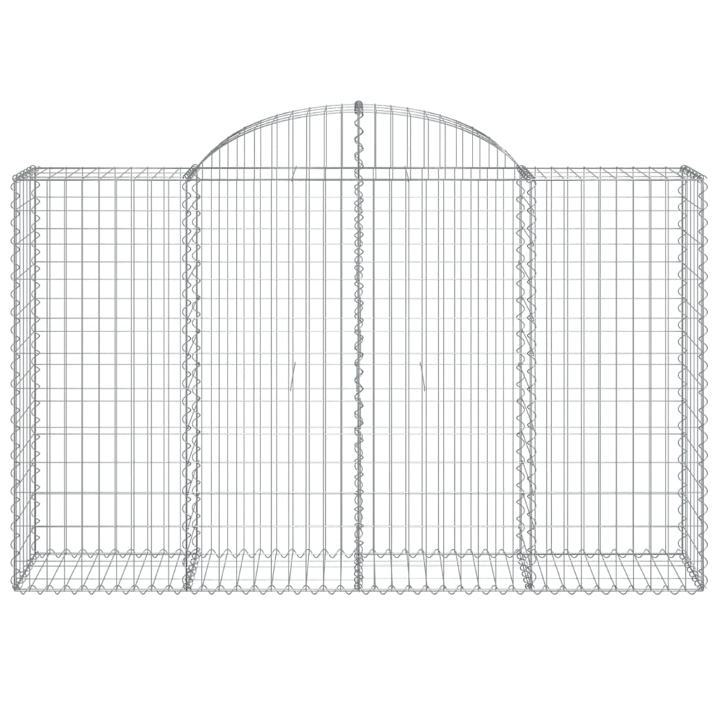 vidaXL Arched Gabion Basket 200x50x120/140 cm Galvanised Iron 3