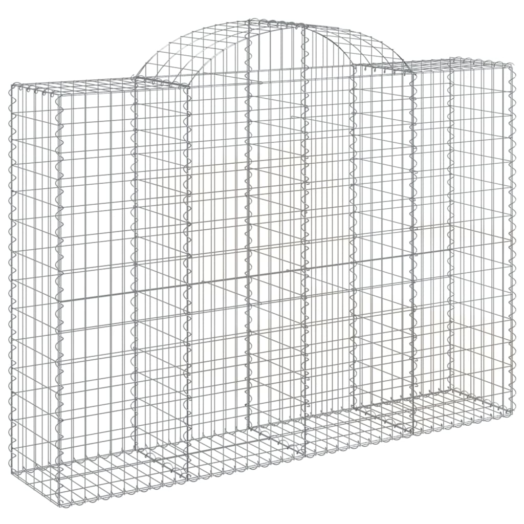 vidaXL Arched Gabion Basket 200x50x140/160 cm Galvanised Iron 2